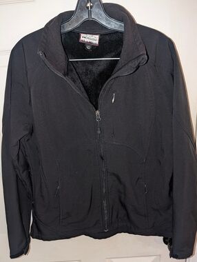 Double Diamond Women's Black Fleece Lined Full Zip Jacket